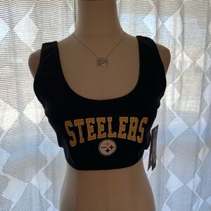 NFL Pittsburgh Steelers Black and Gold Sports Bra